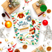 水の色素朴醜いセーターのクリスマスパーティー 招待状