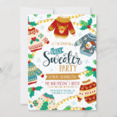 水の色素朴醜いセーターのクリスマスパーティー 招待状 (正面)