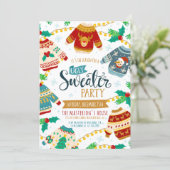 水の色素朴醜いセーターのクリスマスパーティー 招待状 (スタンド正面)