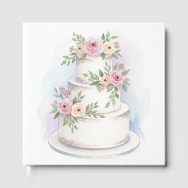 水の色結婚のケーキ結婚式の日ゲストブック ゲストブック