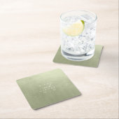 水の色結婚のセージ緑ID786平方紙C スクエアペーパーコースター (インサイチュ)
