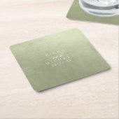 水の色結婚のセージ緑ID786平方紙C スクエアペーパーコースター (アングル)