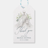 水の色結婚のドレスありがとうブライダルシャワー ギフトタグ (正面)