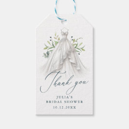 水の色結婚のドレスありがとうブライダルシャワー ギフトタグ