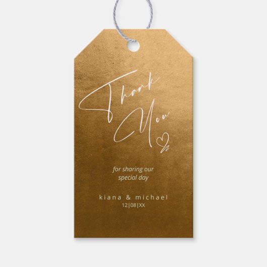 水の色結婚の感謝の秋の金ゴールドID786 ギフトタグ (正面)