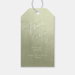 水の色結婚の感謝Sage Green ID786 ギフトタグ