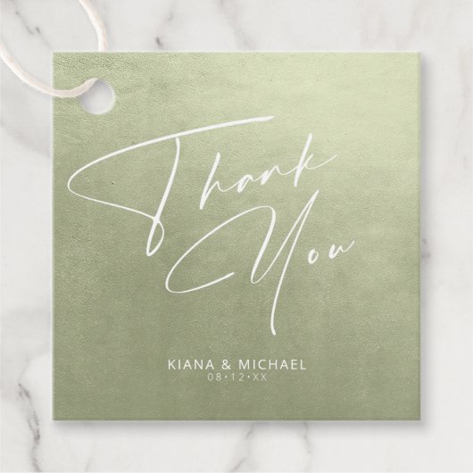 水の色結婚の感謝Sage Green ID786 フェイバータグ (正面)