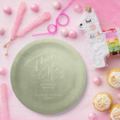 水の色結婚の感謝Sage Green ID786 ペーパープレート (パーティー)