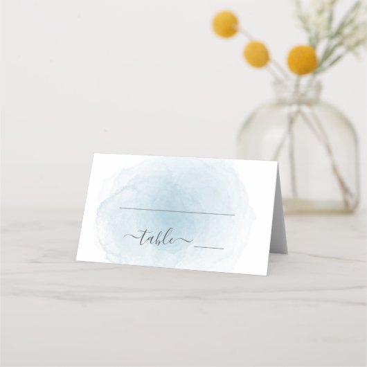 水の色結婚の プレイスカード (正面)