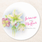 水の色結婚ヘルレボアの紙コースター ラウンドペーパーコースター (正面)