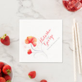 水の色結婚野生の花オレンジの紙ナプキン スタンダードカクテルナプキン (インサイチュ)