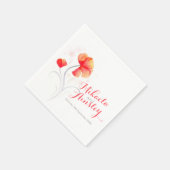 水の色結婚野生の花オレンジの紙ナプキン スタンダードカクテルナプキン (角)