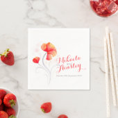 水の色結婚野生の花オレンジの紙ナプキン スタンダードカクテルナプキン (インサイチュ)