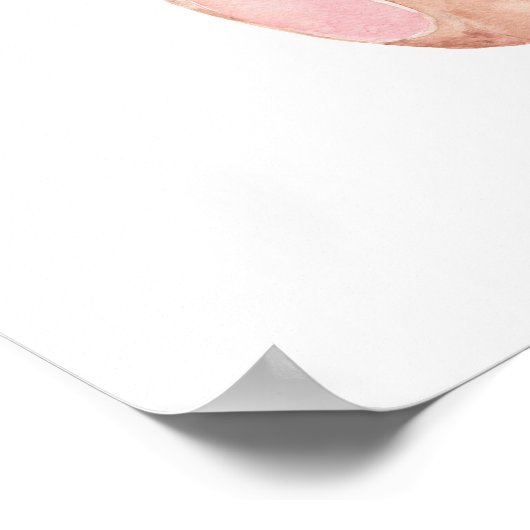 水の色絵を描お洒落ウサギ可愛い ポスター (角)