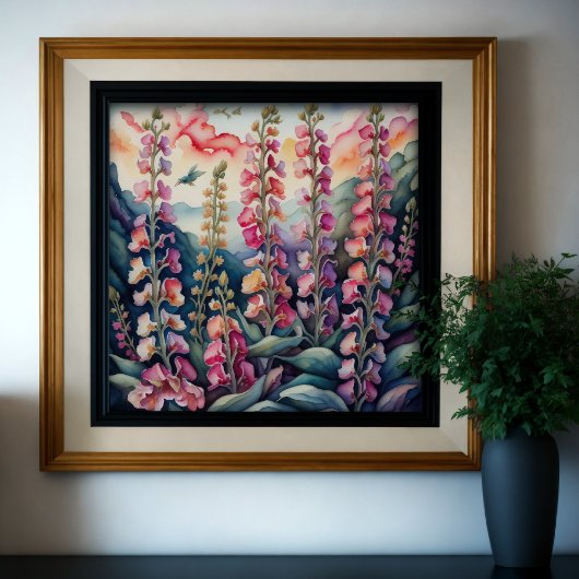 水の色絵を描のスナップドラゴン ポスター