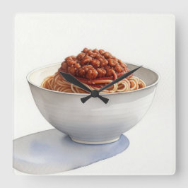 水の色絵を描のスパゲッティ スクエア壁時計