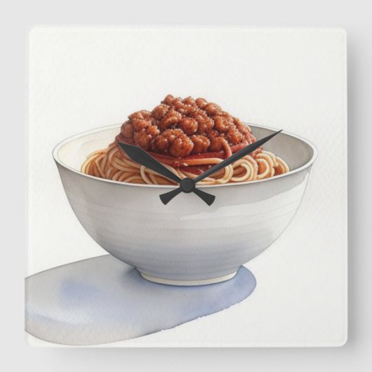 水の色絵を描のスパゲッティ スクエア壁時計 (正面)