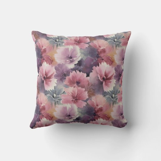 水の色絵を描のソフトエッジ花模様スローPi クッション (裏面)