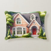 水の色絵を描のホーム装飾用クッション アクセントクッション (正面)