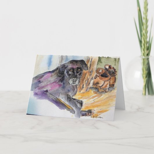 水の色絵を描のモンタナのアップ+甘い詩 カード (正面)