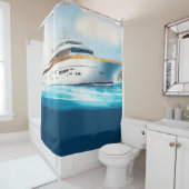 水の色絵を描のヨットオンザブルーウォーター シャワーカーテン (インサイチュ)