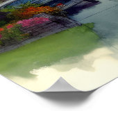 水の色絵を描の小さな町のメイン通りUSA ポスター (角)