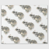 水の色絵を描の母ウルフ&カブス ラッピングペーパー (フラット)