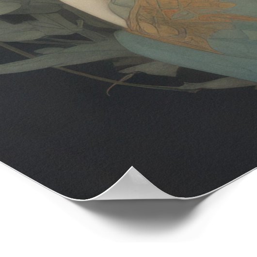 水の色絵を描の美しいアジア ポスター (角)