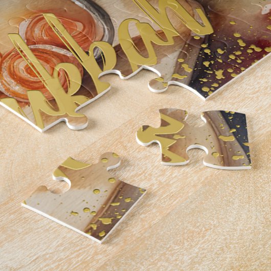 水の色絵を描の（ユダヤ教）メノラーハッピーハヌカー ジグソーパズル (側面)