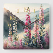 水の色絵を描のSnapdragons Wall Clock スクエア壁時計 (正面)