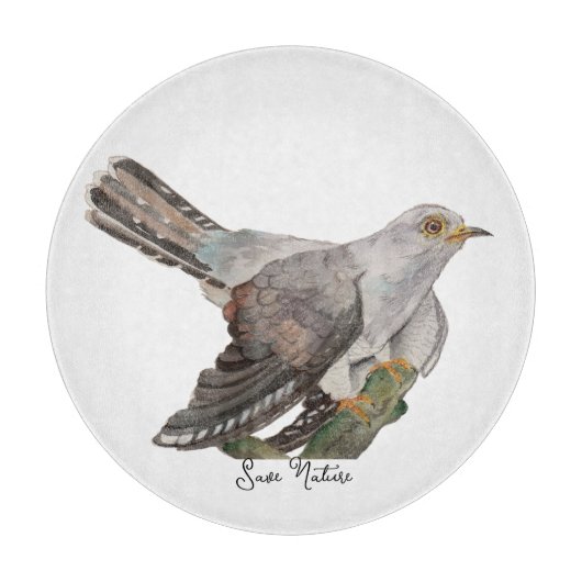 水の色絵を描はカッコウ カッティングボード (正面)