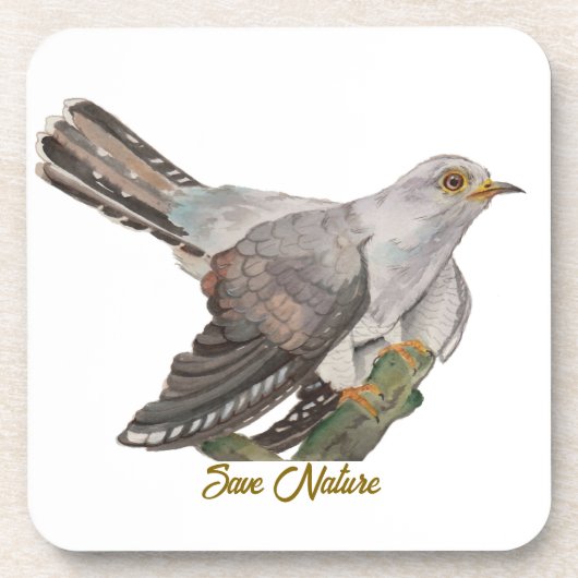 水の色絵を描はカッコウ コースター (正面)