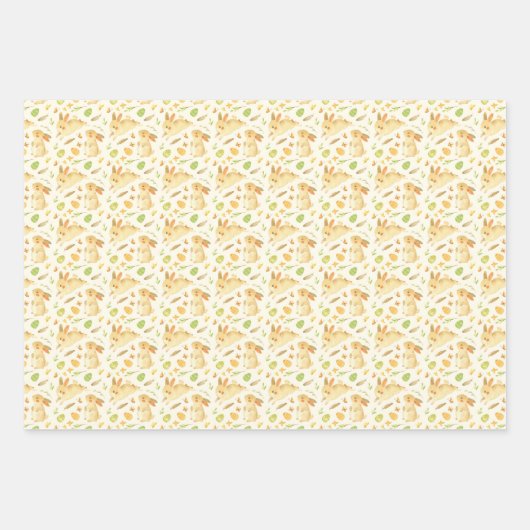 水の色絵を描イースターバニーイースターエッグ ラッピングペーパーシート (正面3)