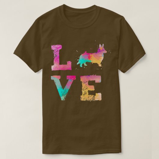 水の色絵を描カーデガンウェルシュコーギーマムドッグP Tシャツ (デザイン正面)