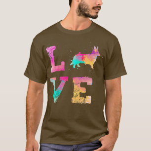 水の色絵を描カーデガンウェルシュコーギーマムドッグP Tシャツ