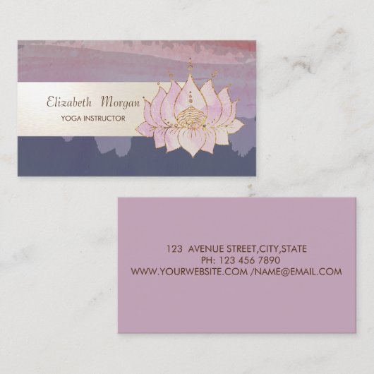 水の色絵を描スプラッストライプシュ、クールロータス 名刺 (正面/裏面)