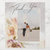 水の色絵を描フローラキャン結婚バス ワインラベル (シングルラベル)