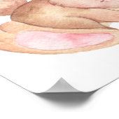 水の色絵を描可愛い眠るバニーウサギ ポスター (角)