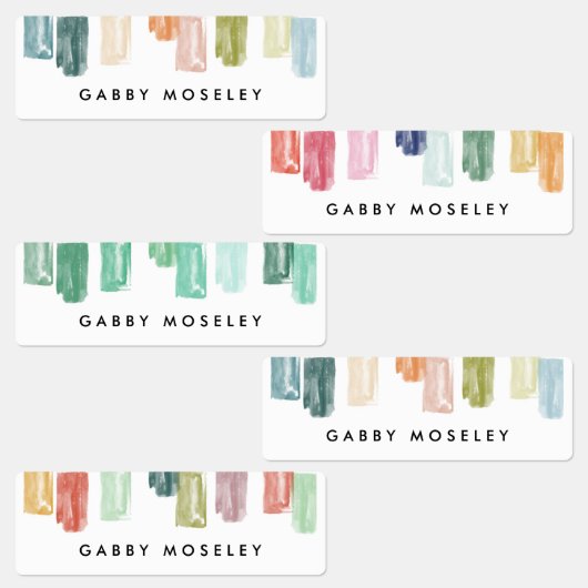 水の色絵を描宝石の名パーソナライズされた前ラベル ラベル (グループ)