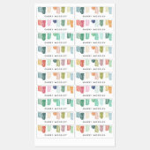 水の色絵を描宝石の名パーソナライズされた前ラベル ラベル (シート)