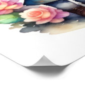 水の色絵画のかわいいチビ(小さくかわいく書いた感じ)男性II ポスター (角)