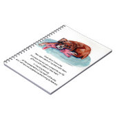 水の色絵画のアップと癒しの損失メッセージ ノートブック (左側)