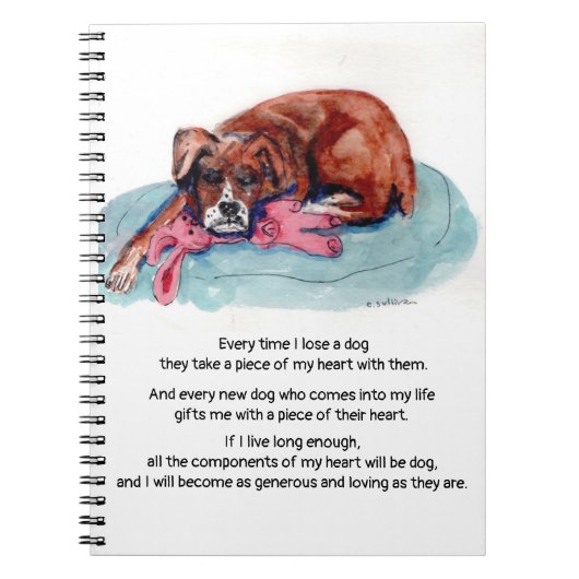 水の色絵画のアップと癒しの損失メッセージ ノートブック (正面)