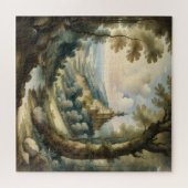 水の色絵画のアンティークスタイル風景 ジグソーパズル (横)