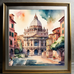 水の色絵画のイタリア ポスター