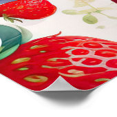 水の色絵画のイチゴII ポスター (角)