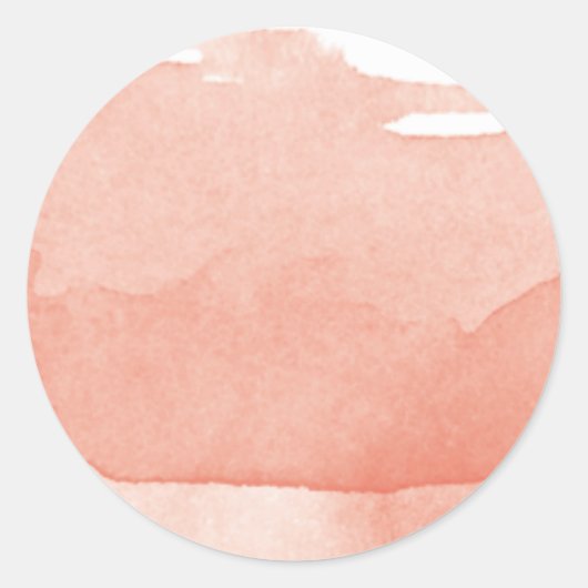 水の色絵画のコーラルピンクグラデーションアモダンート ラウンドシール (正面)