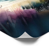 水の色絵画のシーサイドコテージ ポスター (角)