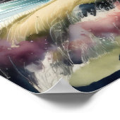 水の色絵画のシーサイドコテージ ポスター (角)