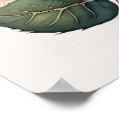 水の色絵画のバラ赤II ポスター (角)